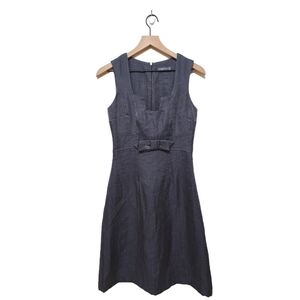 Jacqui E Gray Silver Shimmer Sleeveless A-Line Cocktail Mini Dress Sz 6